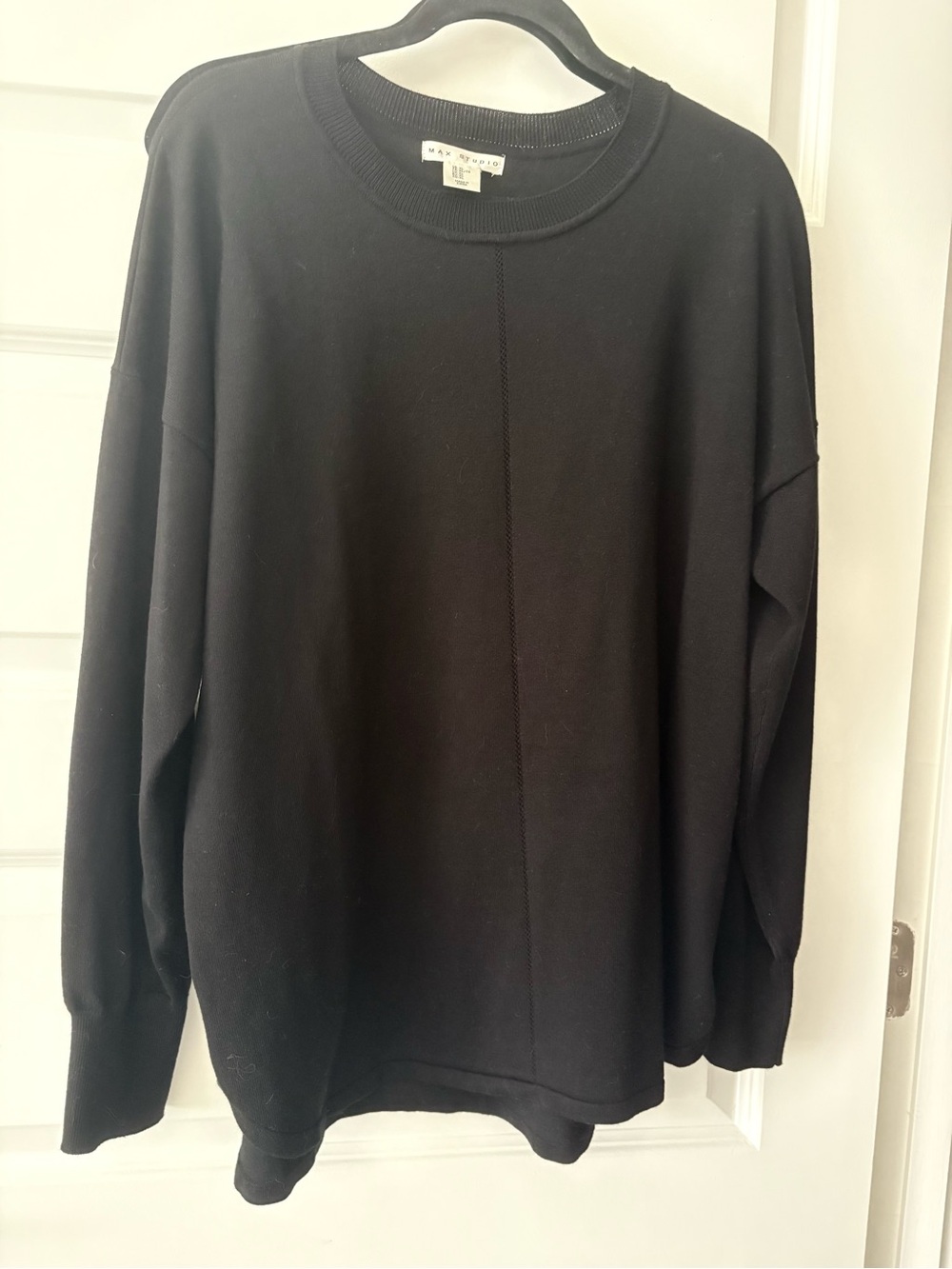 Max Studio Black Long Sleeve Rayon Sweater Size XL EUC
